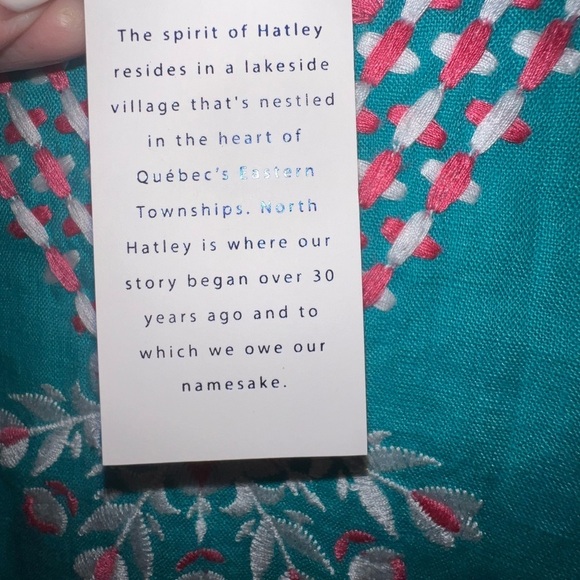 {NWT Hatley Linen Embroidered Portia Sheath Dress in Ceramic Blue Size M} - Picture 11 of 12